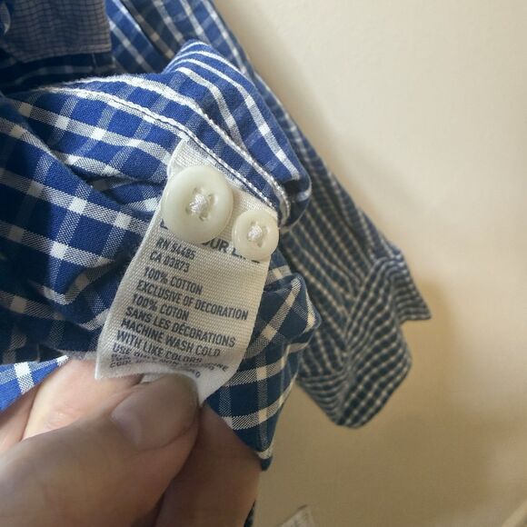 American Eagle Shirt Mens 2XL Blue White Plaid Button Down Vintage Fit Cotton - Picture 6 of 6